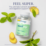 SOLARAY Super Digestaway – Ingrédients clés comme Pancreatine et Papaye pour absorption.