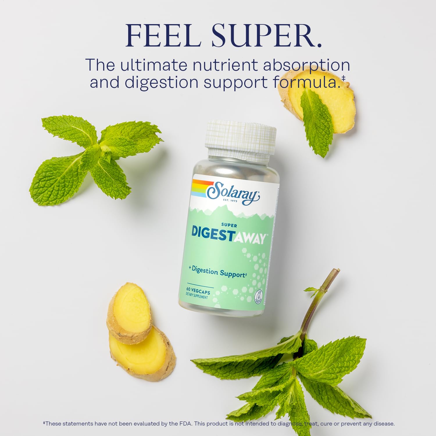 SOLARAY Digestaway Ginger capsules – effet potentiellement apaisant après un repas lourd