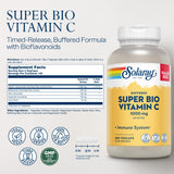 Comprimés Solaray vitamine C avec bioflavonoïdes, soutien potentiel.