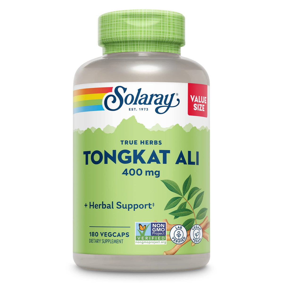 SOLARAY Tongkat Ali – racine entière en capsule – soutien potentiel d'énergie naturelle