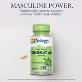 SOLARAY Tongkat Ali étiquette: indications et composition du produit.
