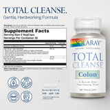 SOLARAY Total Cleanse Colon – capsules visibles indiquant une action équilibrante en douceur.