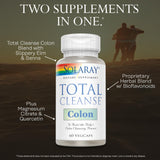 SOLARAY Total Cleanse Colon – étiquette claire rappelant les ingrédients de qualité.
