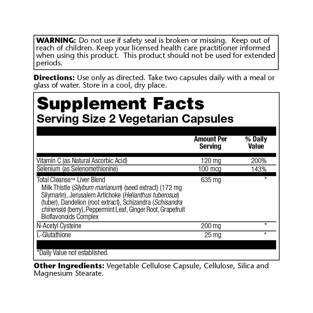SOLARAY Total Cleanse Liver — capsules près de l’étiquette