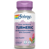 SOLARAY Turmeric en capsules dans une bouteille, soutien potentiel des articulations.