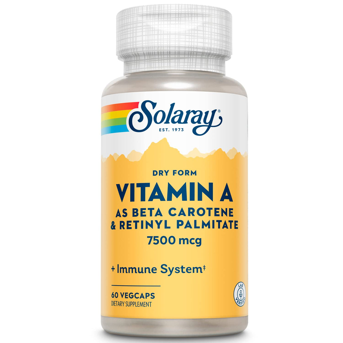 SOLARAY Vitamine A – bouteille et capsules, soutien potentiel des yeux et de la peau.