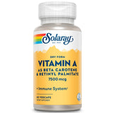 SOLARAY Vitamine A – bouteille et capsules, soutien potentiel des yeux et de la peau.