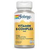 Solaray Vitamine B Complex 100 mg – flacon végan pour énergie quotidienne potentielle.