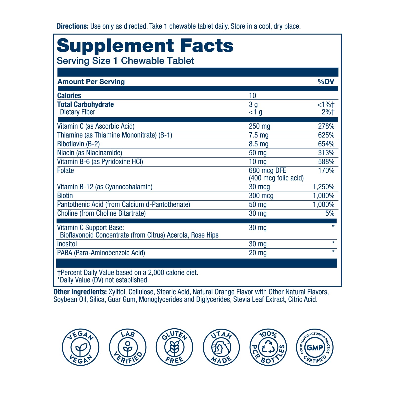 SOLARAY Vitamine B Complex gommes orange, soutien cardiovasculaire naturel.