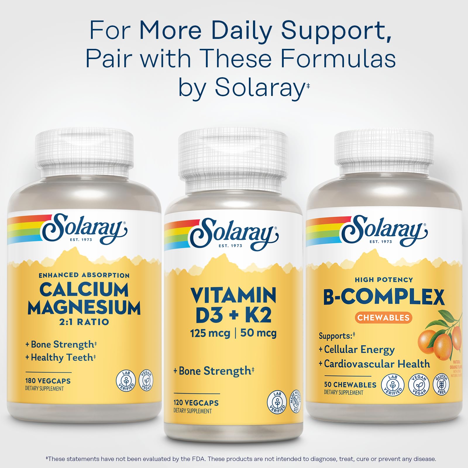 SOLARAY Vitamine B Complex gommes orange véganes sans gluten, plaisir quotidien.