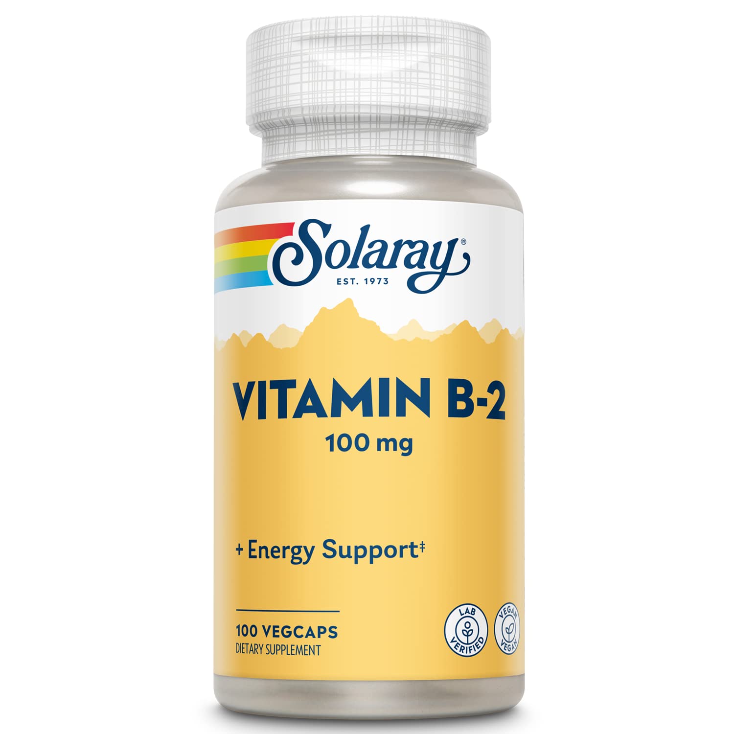 SOLARAY Vitamine B2 – gelules 100 mg pour énergie et métabolisme