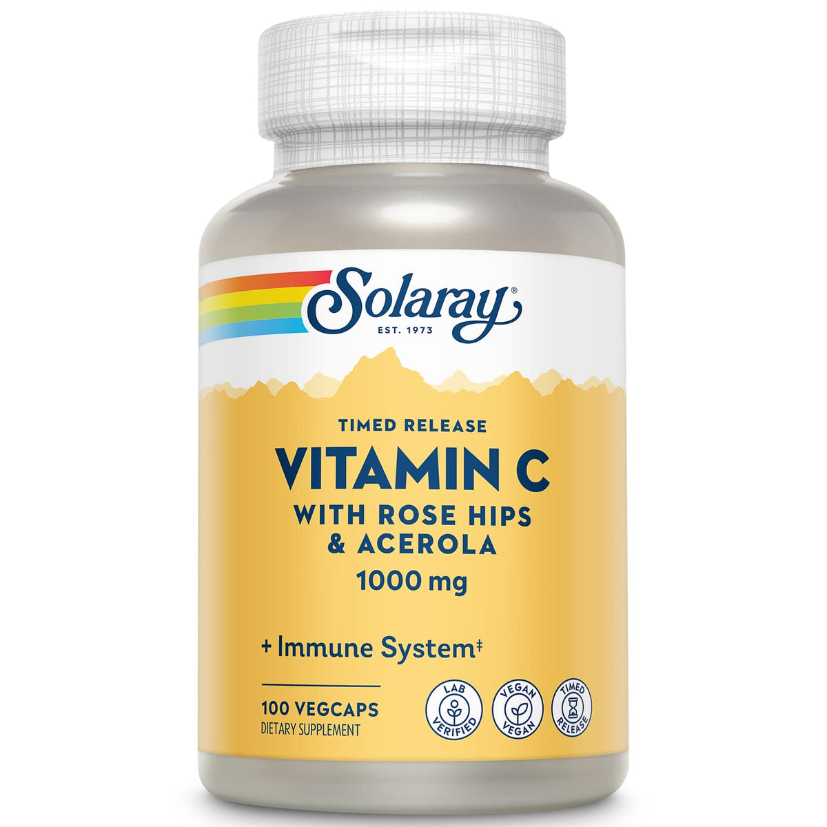 Capsules SOLARAY vitamine C 1000 mg pour un apport quotidien pratique.