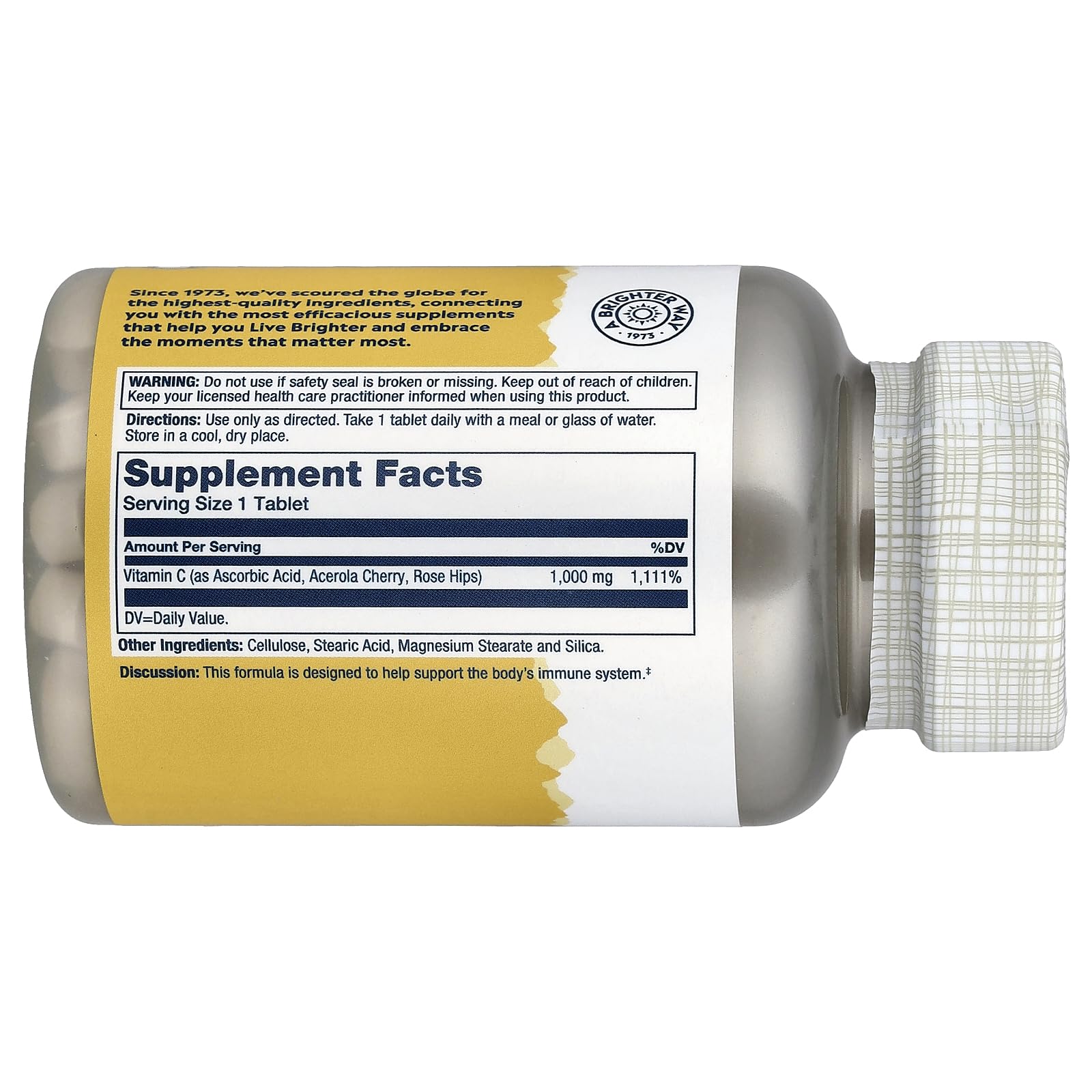 SOLARAY vitamine C 1000mg comprimés, libération progressive pour une protection continue