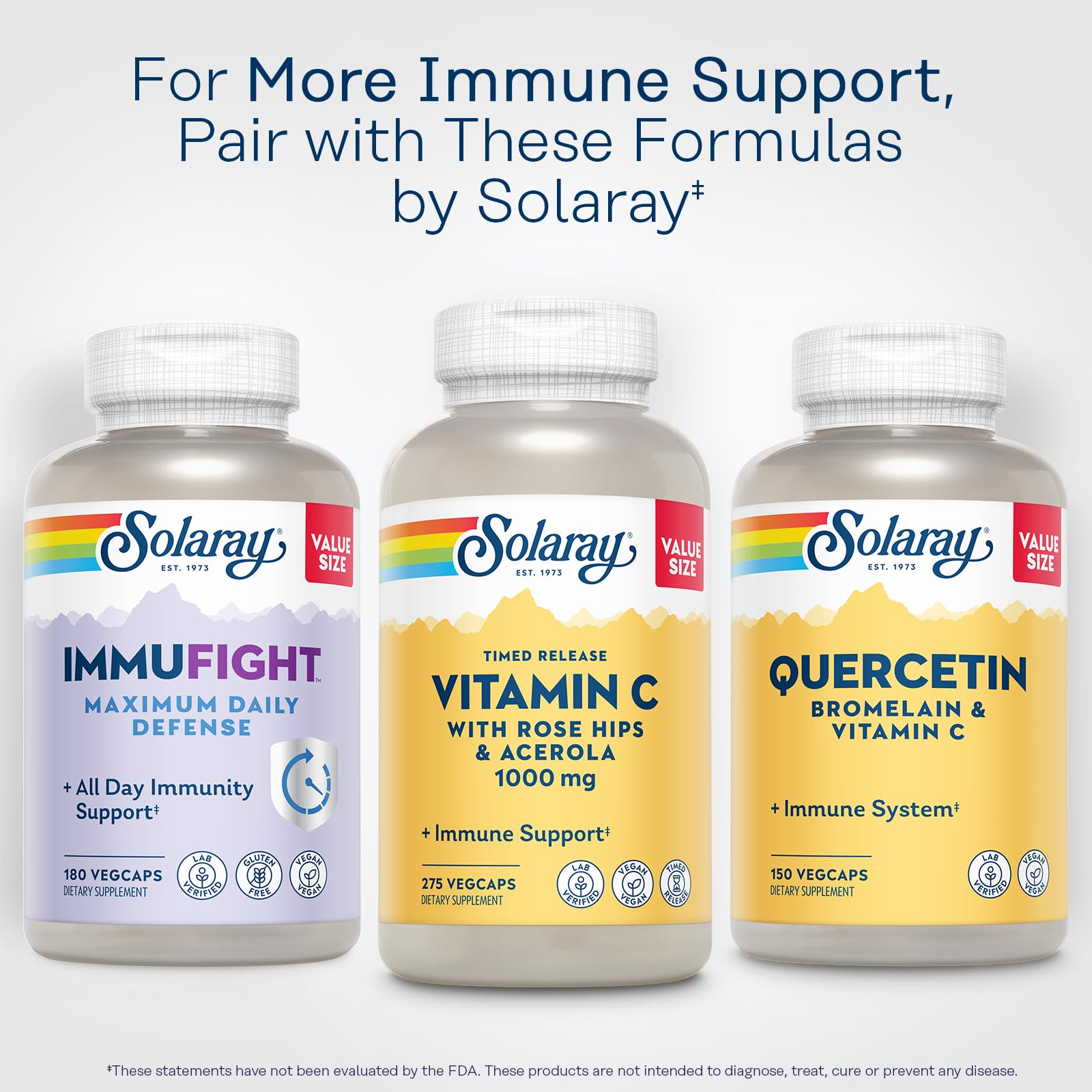 SOLARAY Vitamine C 1000mg, contrôle qualité interne et tests.