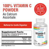SOLARAY Vitamine C Cristalline 5000 mg — cuillère-dose pratique pour doser chaque jour.