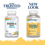 SOLARAY Vitamine C Cristalline 5000 mg — poudre tamponnée, digestion douce au quotidien.