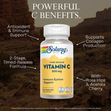 SOLARAY Vitamine C avec cynorhodon et acérola, mélange naturel pour le bien-être quotidien.