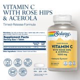 SOLARAY gélules vitamine C cynorrhodon Acerola, idéal pour une utilisation quotidienne.
