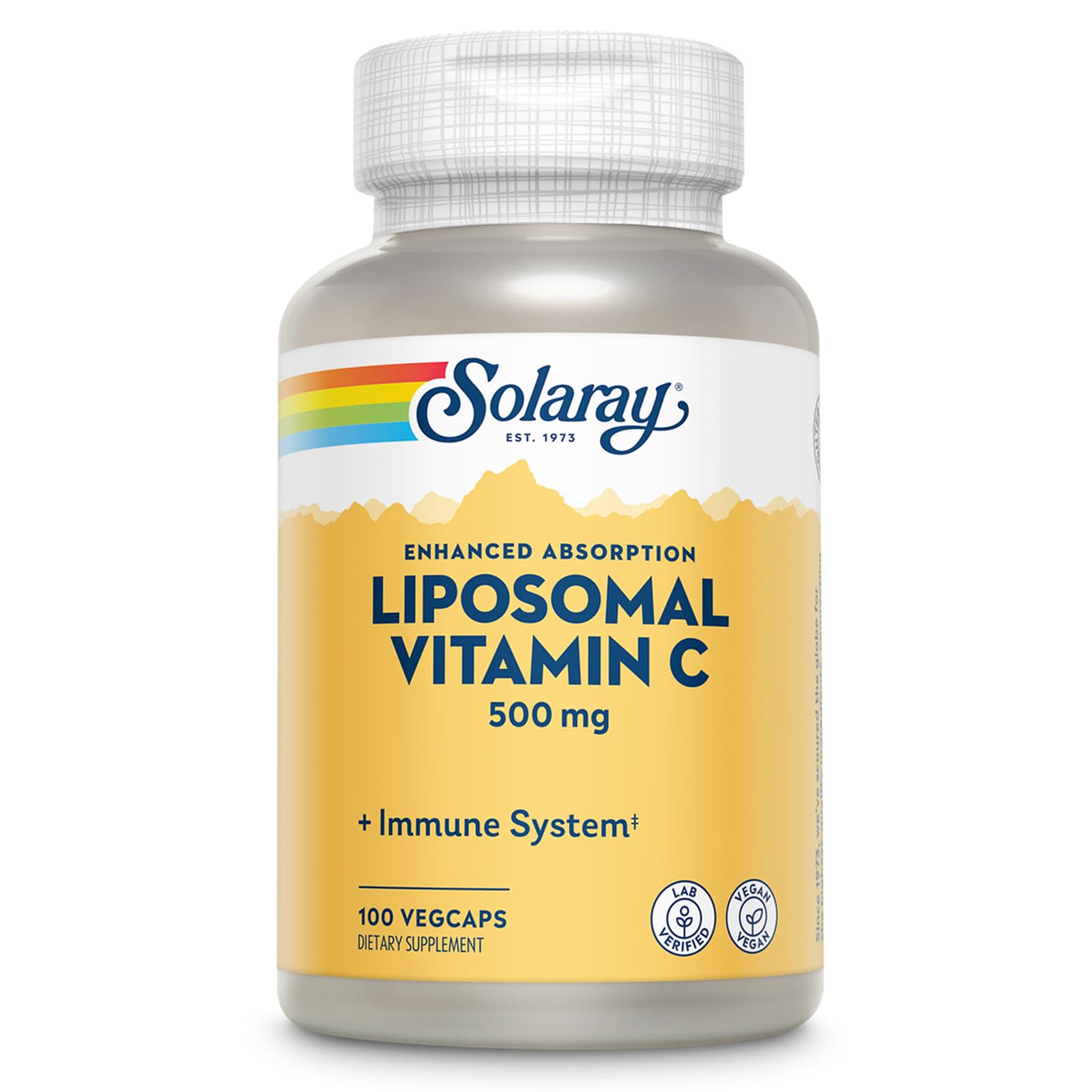 SOLARAY Vitamine C liposomale dans sa bouteille, absorption potentiellement améliorée.