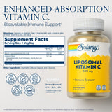 SOLARAY Vitamine C liposomale avec capsules véganes faciles à prendre pour l’usage quotidien.