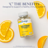 Étiquette SOLARAY Vitamine C liposomale prête à être affichée, reflet d’un packaging soigné.