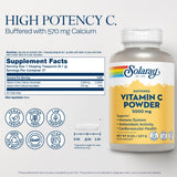 SOLARAY Vitamine C poudre 5000 mg, doseur inclus, facilité quotidienne.