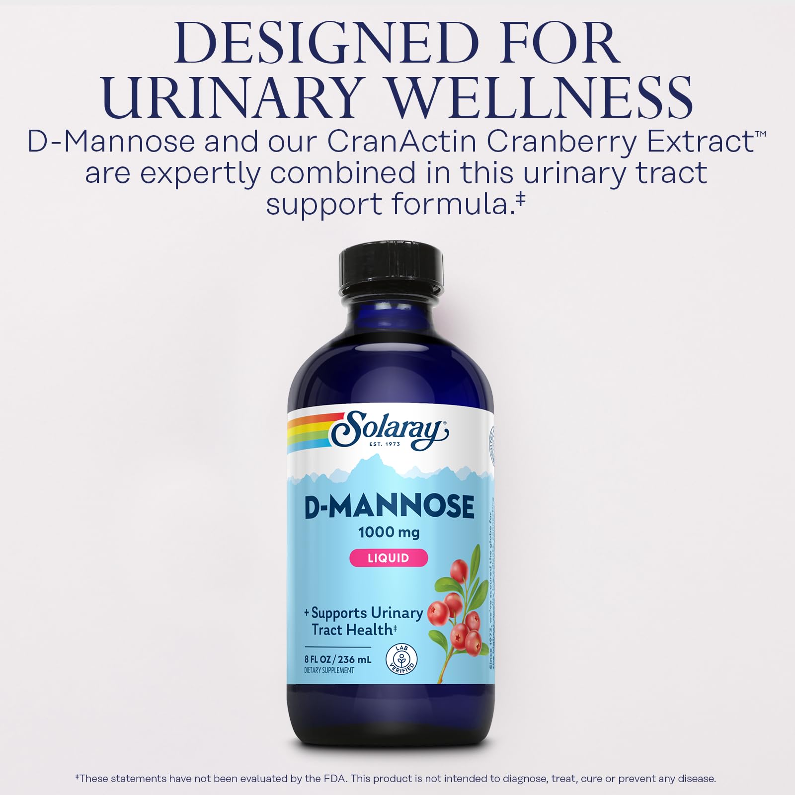 SOLARAY D-Mannose avec vitamine C, soutien immunitaire potentiel.