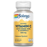 SOLARAY bouteille vitamine C tamponnée rose-hips, soutien potentiel au quotidien.