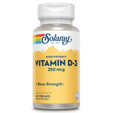 SOLARAY Vitamine D3 – Bouteille et gélules visibles pour le soutien des os
