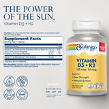 SOLARAY vitamine D3 K2 – Capsules, usage quotidien pratique