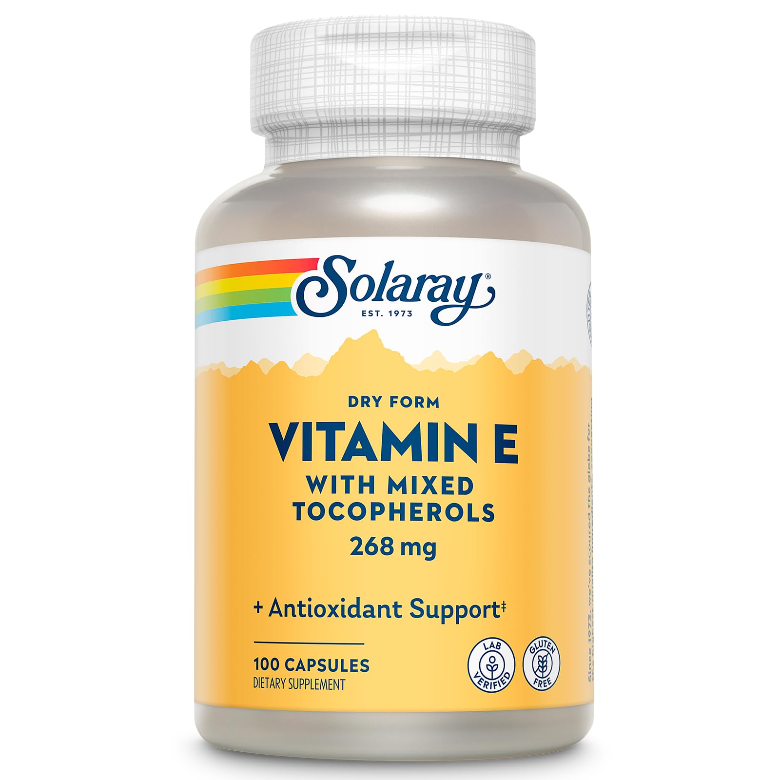 SOLARAY vitamine E 400 UI en forme sèche dans la bouteille, digestion douce.