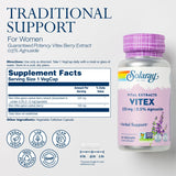 Étiquette SOLARAY Vitex montrant les ingrédients et posologie.