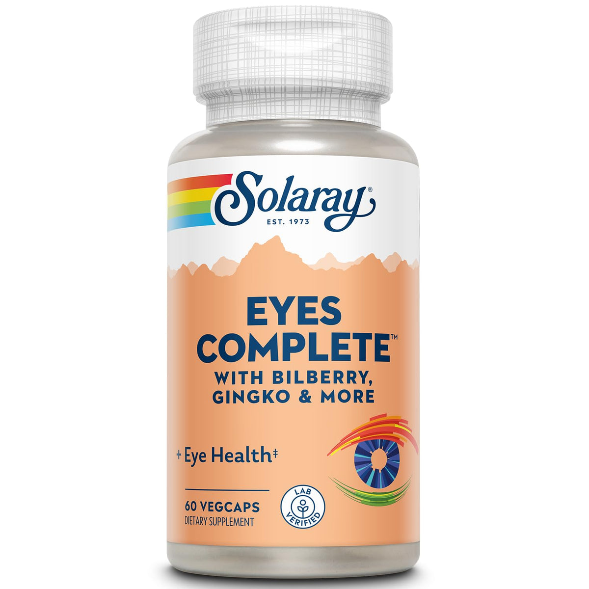 SOLARAY Yeux en Pleine Santé : bouteille et gélules végétariennes pour la santé oculaire