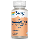 SOLARAY Zeaxanthine – bouteille ouverte montrant le format pratique pour l’usage quotidien.