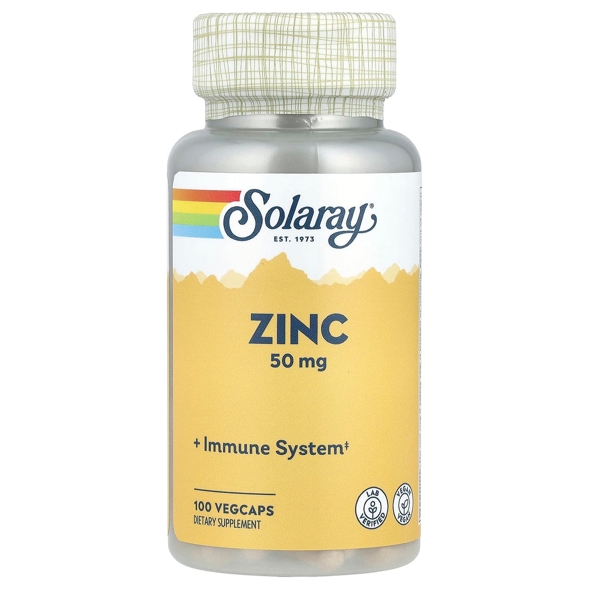 SOLARAY Zinc chelate acide aminé en capsules sur flacon