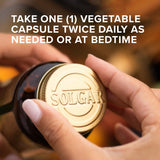 Capsules végétales Solgar 5-HTP 100 mg, forme pratique et adaptée au végétarien.