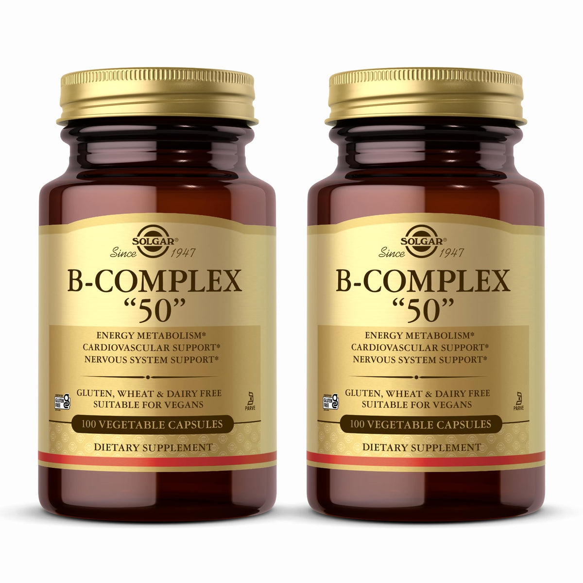 Solgar B-Complex 50 – bouteille et capsules, énergie potentielle pour le quotidien