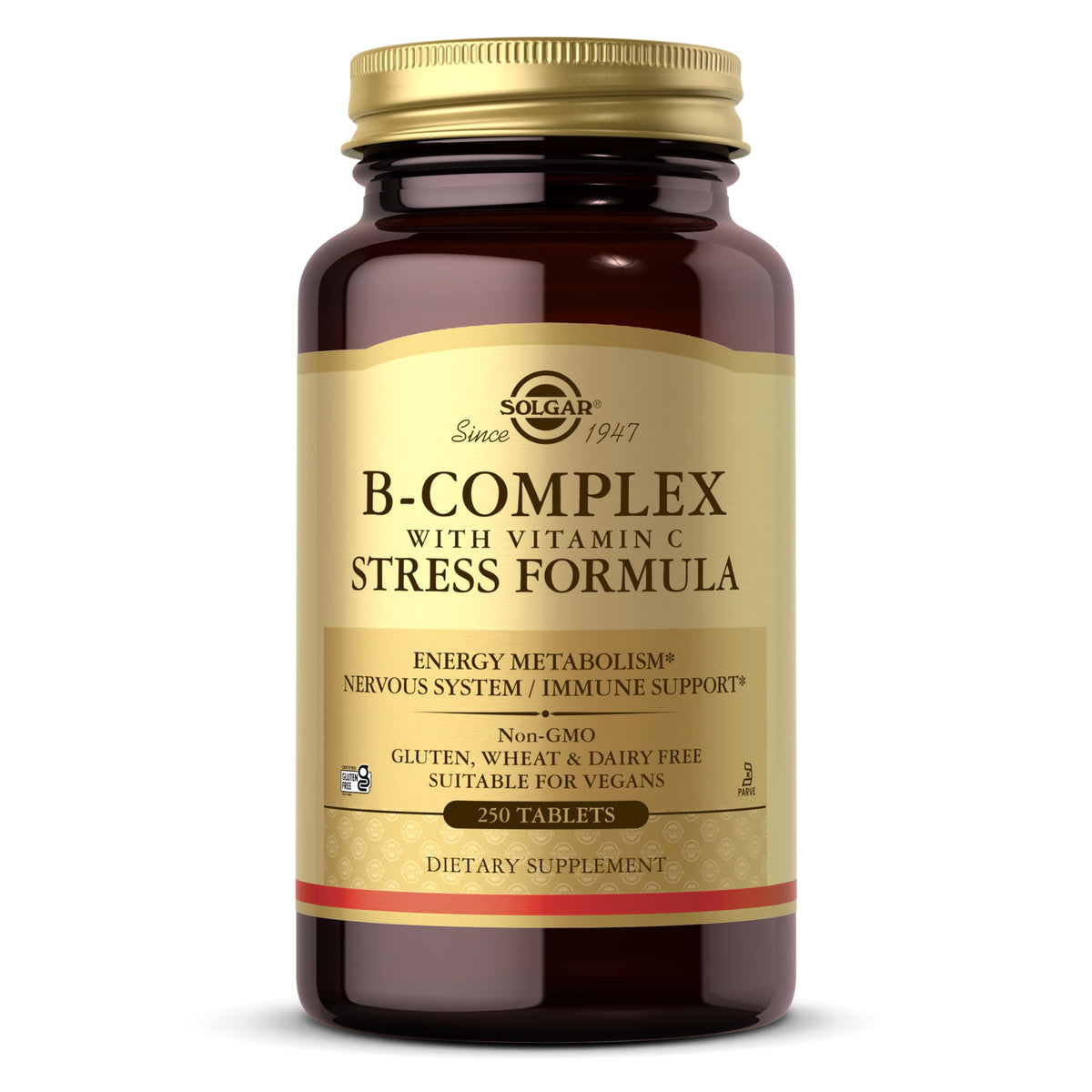 Solgar B-Complex Vitamine C Stress Formule, bouteille, soutien énergie et système nerveux