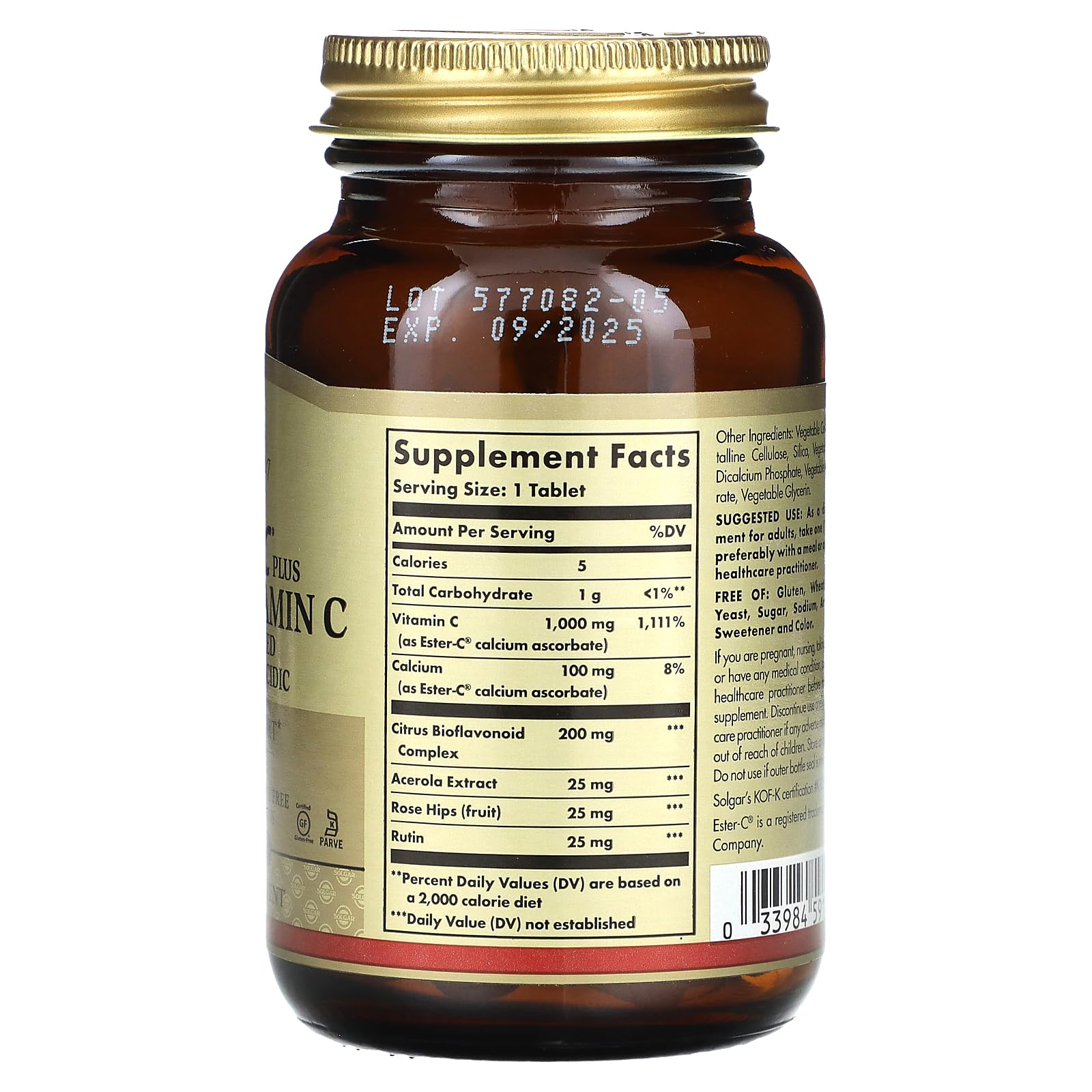 Solgar bioflavonoïdes acerola et cynorhodon pour antioxydants naturels