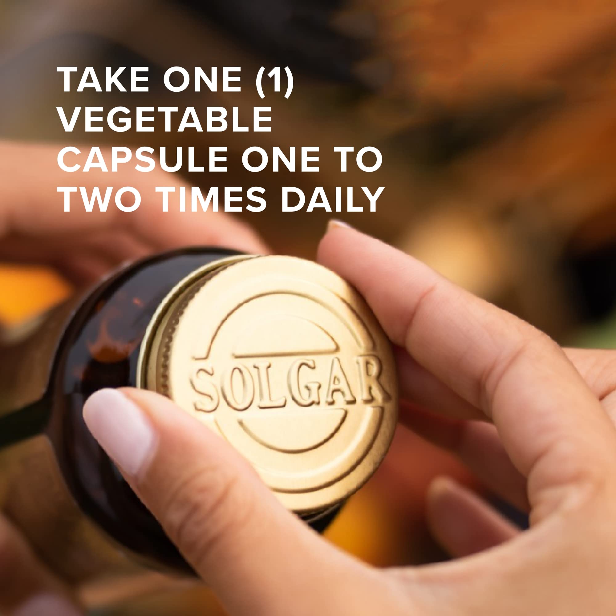 Étiquette végane Solgar Biotine, affichage clair du caractère végétal.