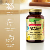Solgar Boswellia Extrait de Résine — flacon compact, idéal pour voyages.