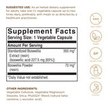 Solgar Boswellia Extrait de Résine — emballage lisible et étiquette.