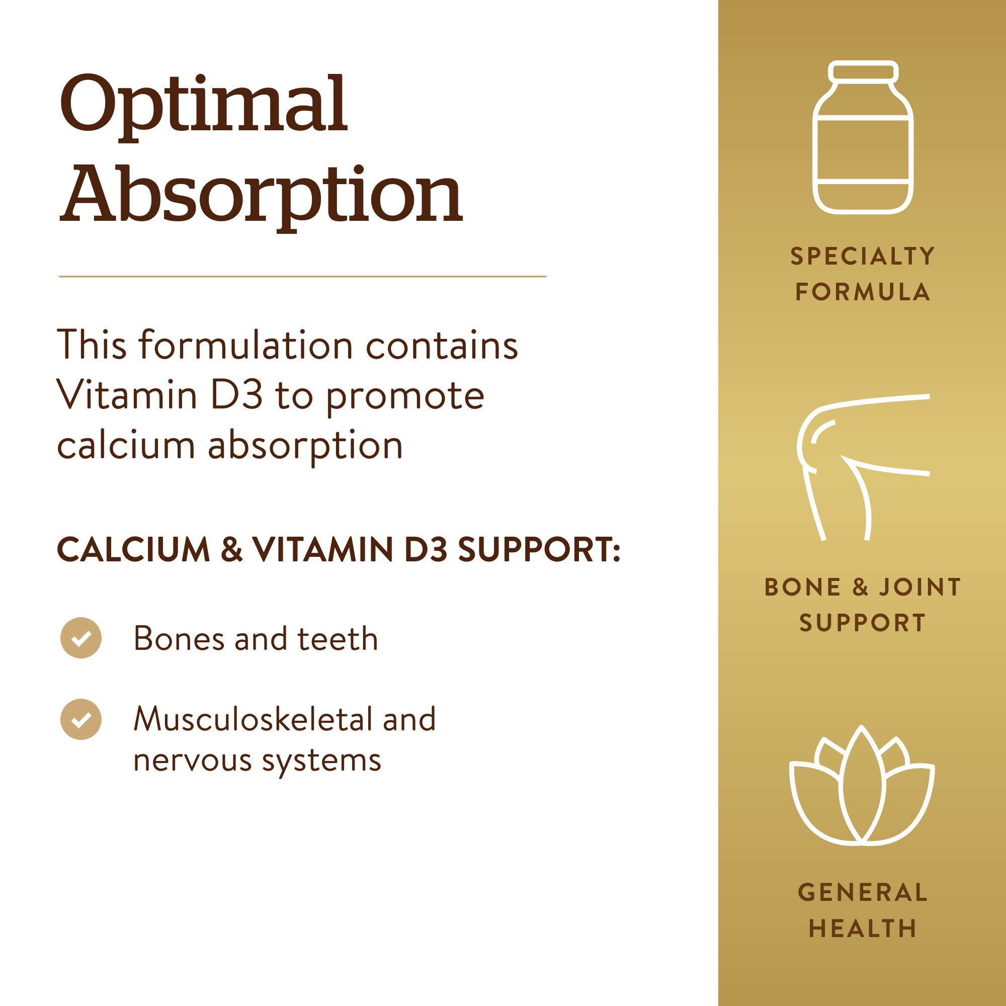 Solgar Calcium Citrate D3 – prise quotidienne, comprimé prêt à être avalé