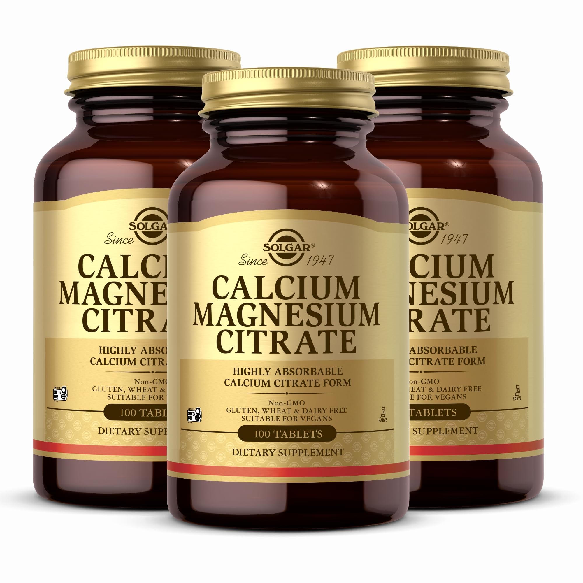 Solgar Calcium Magnesium Citrate: bouteille pratique pour une prise quotidienne.