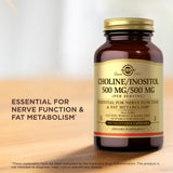 Solgar Choline/Inositol pour la santé du foie et le métabolisme des lipides.