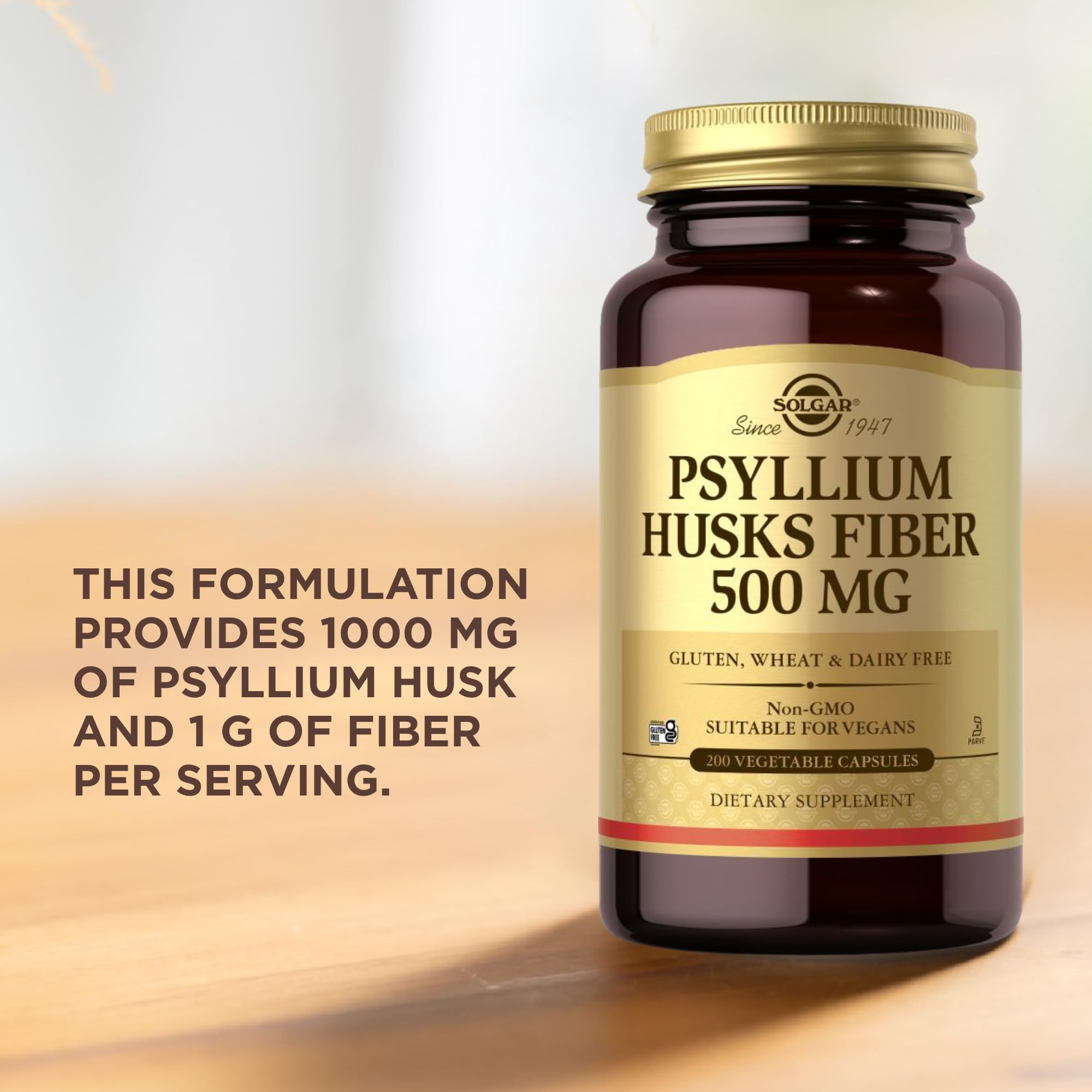 Boîte Solgar psyllium, présentation pratique pour la routine.