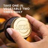 Flacon Solgar Cranberry avec vitamine C, capsules sans OGM et usage quotidien.