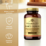 Solgar étiquette D3 sans gluten et sans lactose