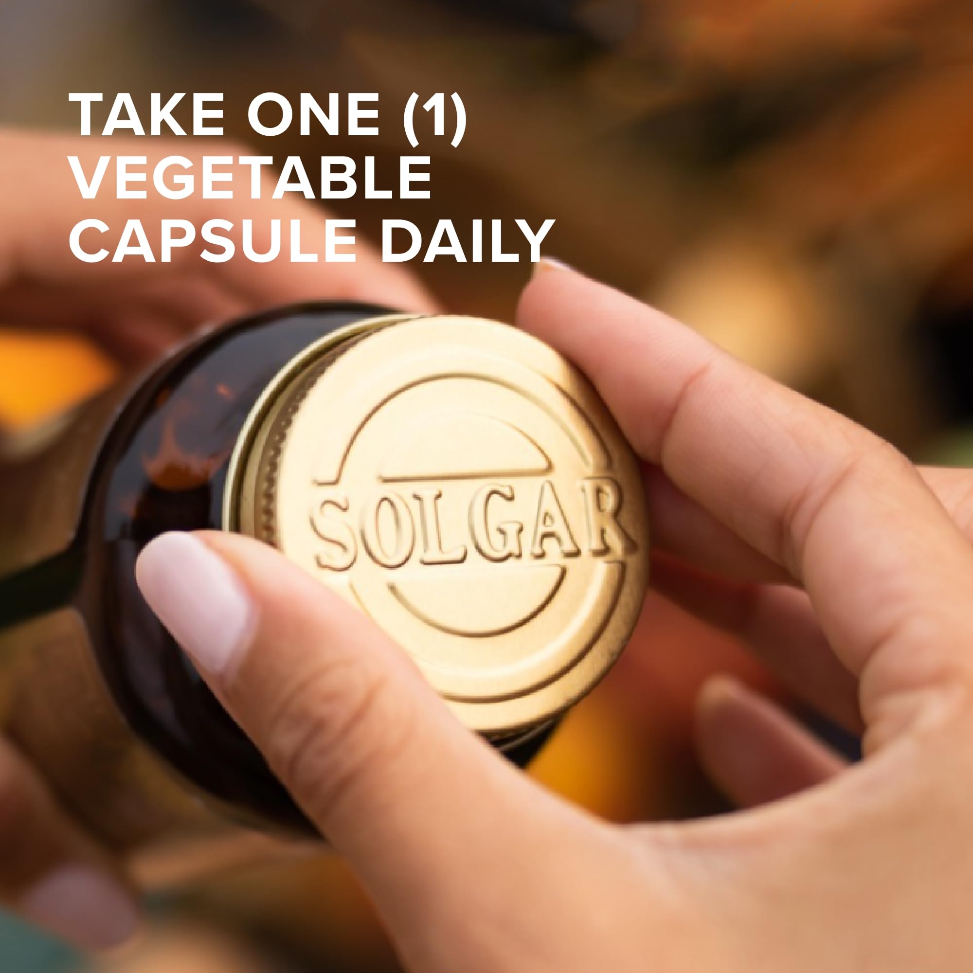 Étiquette Solgar indiquant sans gluten et sans OGM pour les régimes sensibles.