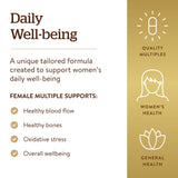 Solgar Femmes Multiples: emballage vegan, choix respectueux du mode de vie.